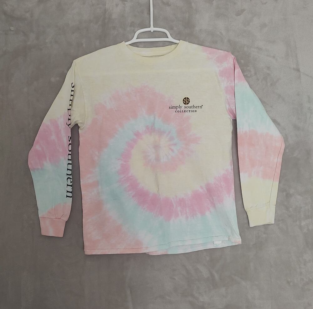 Simply Southern Collection Youth L/S T-shirt Pastel Colors Tie-dye Size Y/M